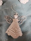 Beautiful Vintage Metal Angel ORNAMENTS With Bell. White. 6 Matching. Mint. — photo 2