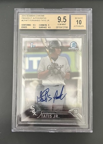 2016 FERNANDO TATIS JR. Bowman Chrome Prospect Auto BGS 9.5 PADRES