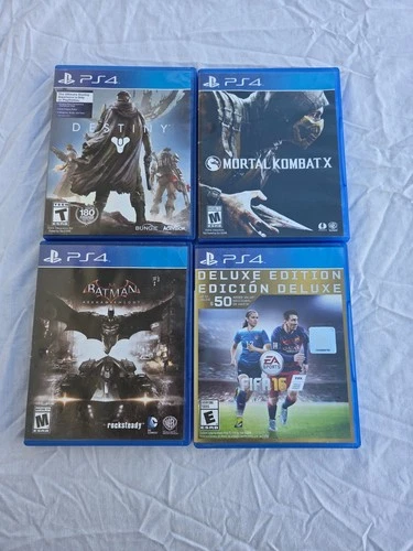 PS4 Game Lot of  4 – Mortal Kombat X, FIFA 16, Destiny, Batman Arkham Knight