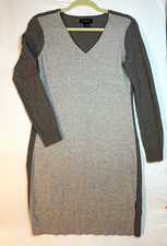 Club Monaco Colorblock Wool/Alpaca Sweater Dress V-Neck Long Sleeve M