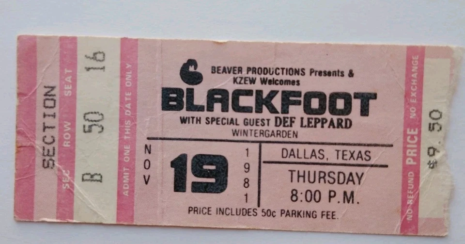 РЕДКАЯ ВИНТАЖНАЯ 1981 Def Leppard High 'n' Dry Tour Tee Одинарный Стежок С Оригинальным Билетом - Изображение 4 из 4