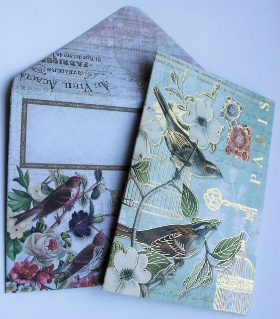 *PUNCH STUDIO Set of 4 Gold Foil Blank Note Cards ButterflyFloral