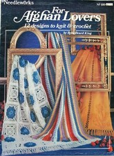 Vintage Needleworks Crochet Knit For Afghan Lovers Pattern Book 12 Designs 1981