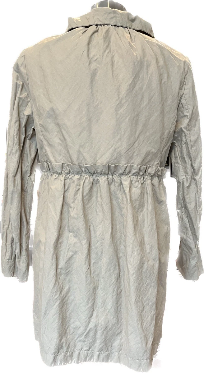 ANN TAYLOR LOFT Khaki Wrinkly Rain Coat Jacket Coat Size MP Petite