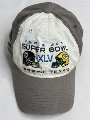 Superbowl XLV 2011 Packers Vs Steelers Stadium Collection Fitted Hat Size S/M