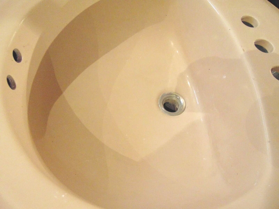 Vintage Oval Bathroom Sink Buff Beige Color American Standard - Image 4 of 4