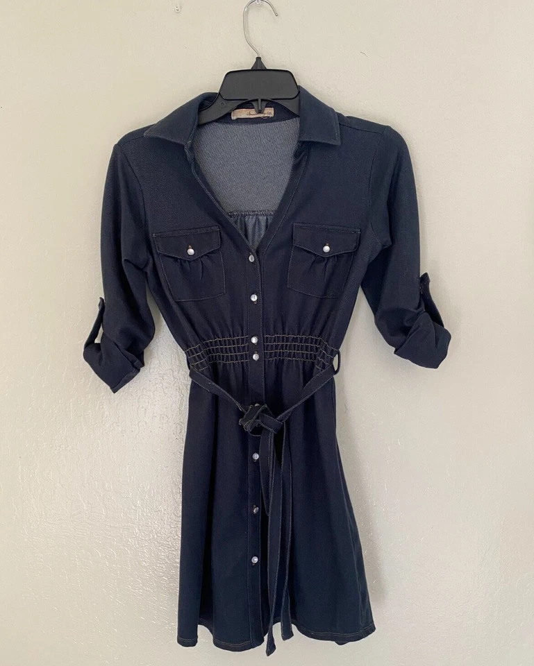 Vestido vaquero American Rag Ice con botones talla M/S Foto 2 de 4