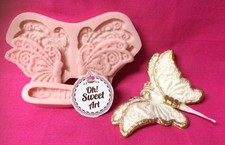 Butterfly Lace I silicone mold fondant cake decorating icing food wax soap 