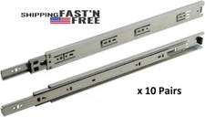 10 Pair- Full Extension 75lb- 88 lb capacity Ball Bearing Drawer Slide 12"-22"