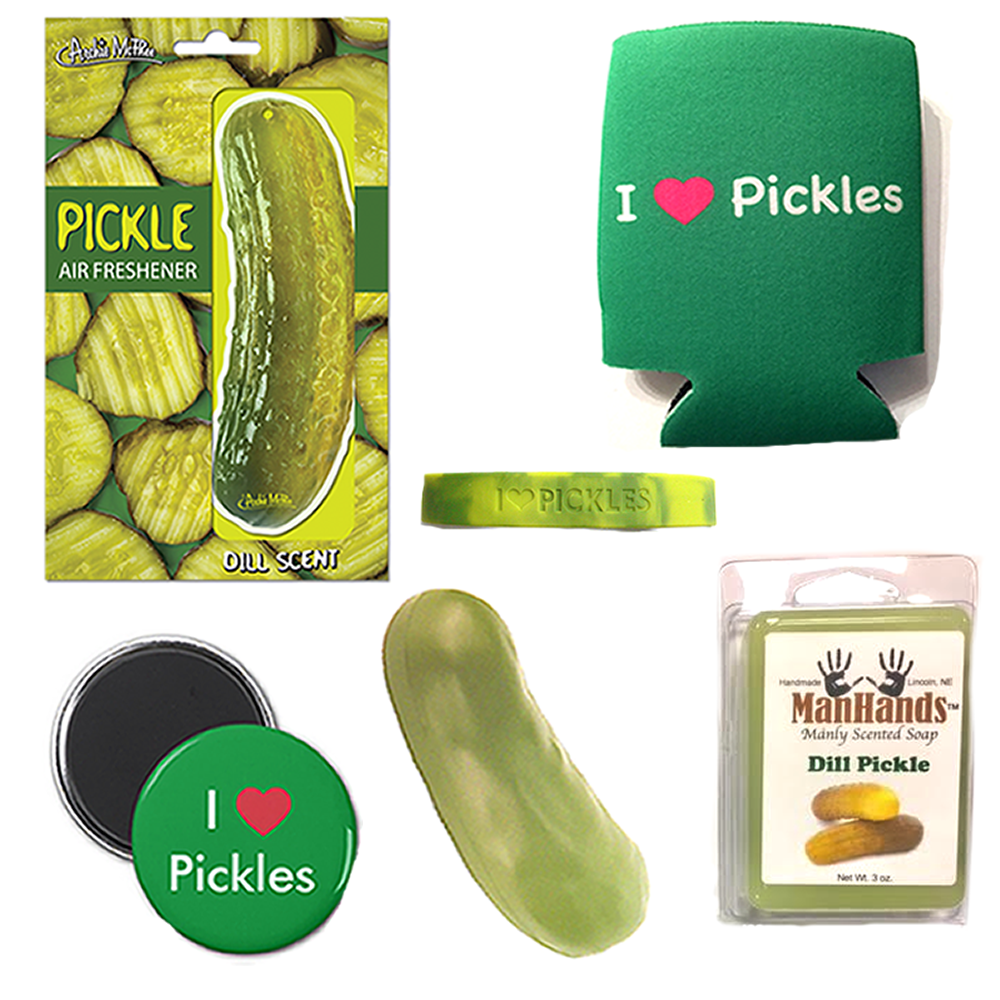 RELISH THE DILL 6PC PICKLE GIFT PACK AIR FRESHENER KOOZIE SOAP