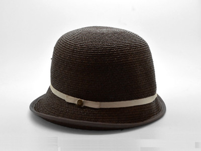 B4 NWT GOORIN BROS Brown Eyed Girl Straw Asymmetrical Cloche  display picture 1
