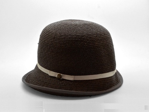 Straw Asymmetrical Cloche Hat 