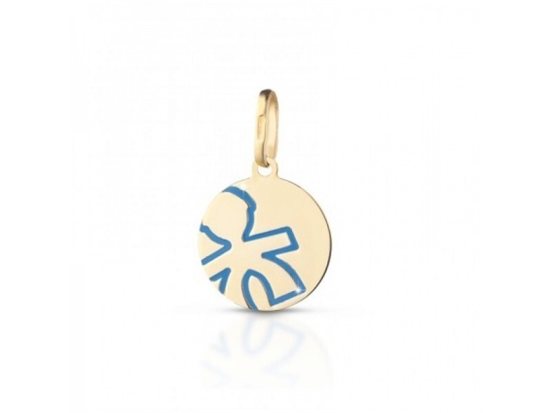 Pendentif médaille Le Bebé Primegioie en or 18 carats et émail de luxe
