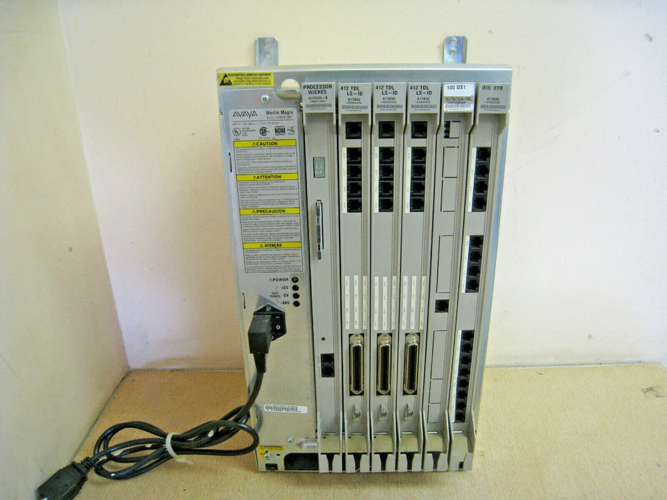 Lucent Avaya Merlin Magix Expansion Cabinet Carrier 491E1 W/ 6 Cards & Cover - Image 2 of 4