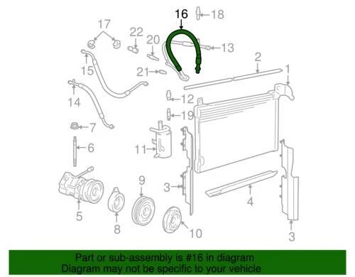 Manguera de descarga de aire acondicionado original Ford Lincoln Mercury 1998-2005 Town Car F8VZ-19972AA Foto 4 de 4