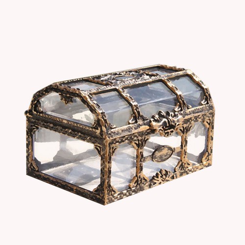 Boîte au trésor de Pirate transparente en plastique, étui à bijoux en cristal, c - Imagen 6 de 12