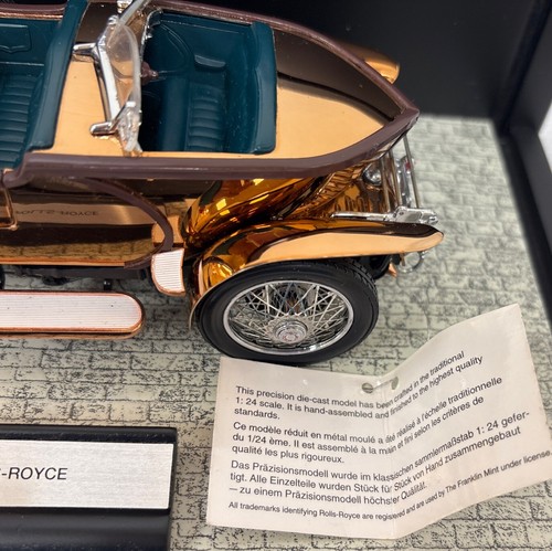 FRANKLIN MINT 1921 ROLLS ROYCE SILVER GHOST 1/24 Body -Solid Copper w/ Showcase - Picture 8 of 20
