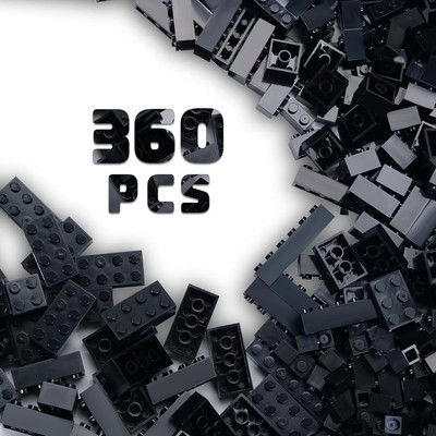 360 Piece White Classic Building Blocks Bulk, 7 Sizes Building Bricks Assortment