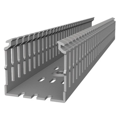 THOMAS & BETTS TYD3X3NPG6 Wiring Duct,Narrow Slot Wall,Gray,6 ft.L 53UJ20