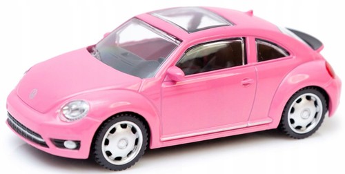 Coche modelo diecast RASTAR VOLKSWAGEN THE BEETLE rosa escala 1:43 4 pulgadas - Imagen 3 de 4