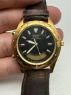 VTG Seiko Analogue/Digital Chronograph Watch Gold Tone Black Dial H801-7001 READ