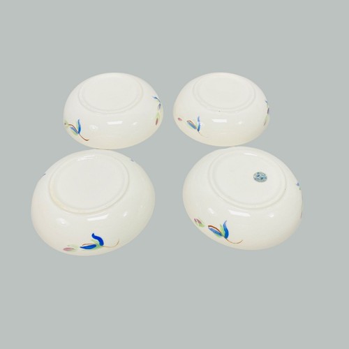 Vintage 5 PC Ceramic Salad Bowl Set Heart & Tulip Fred Roberts Company Japan - Picture 9 of 17