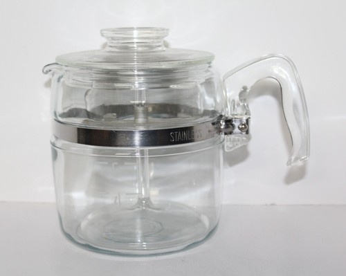 Vintage Pyrex 7756 B Flameware Glass Coffee Percolator Pot 6 Cup Complete - 第 1/8 張圖片