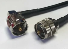 UHF Male Angle to UHF Male PL-259 239 RG58 Coax Pick Length USA Fast Ship