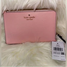 Kate Spade New York Pink Medium Zipper Wristlet Wallet New