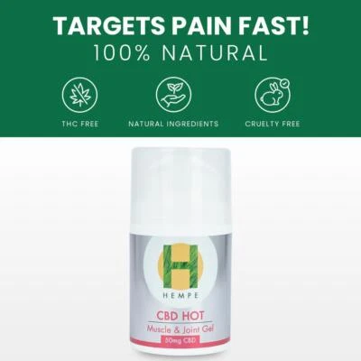 HEMPE Heat Pain Relief Gel Targets Sore Muscles, Back Pain, Knee & Arthritis