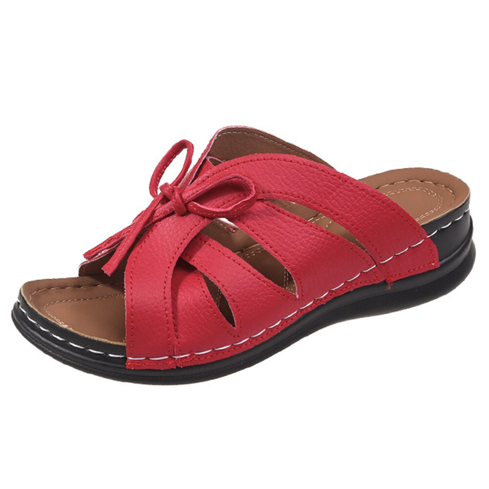 APL Sandali piatti donna tempo libero fiocco antiscivolo scavati ciabatte per viaggi outdoor