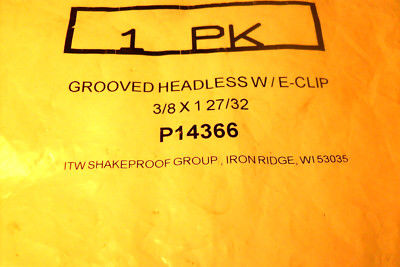 Grooved Headless with E-Clip 3/8'' x 1-27 32'' Sealed Bag