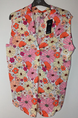 Marks & Spencers Damenoberteil neu Etikett Größe 16 kurzärmelig rosa Bluse