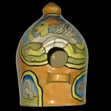 Stacy Lambert Indigenous Southern Primitive Folk Art Pottery Bird House Poetry