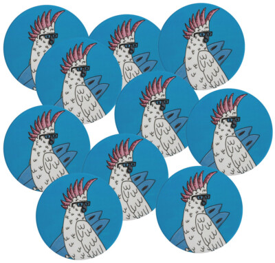 10er SET Maxwell & Williams DU0187 MULGA Untersetzer rund, 10,5 cm, Cockatoo ...
