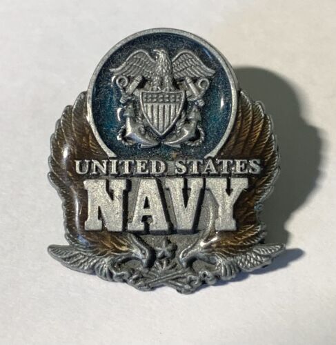 Vintage US Navy Academy Emaille Krawatte Reversnadel - Bild 1 von 7
