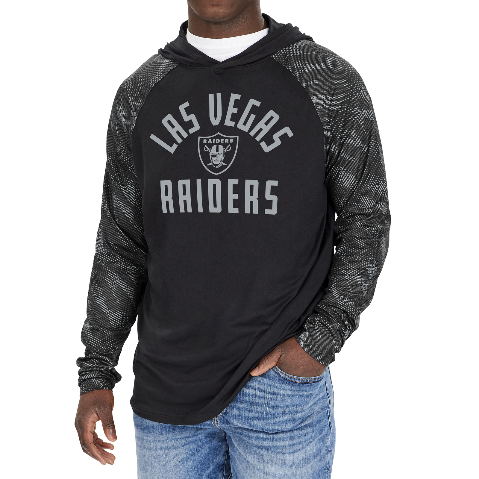 Пуловер с капюшоном и принтом Viper от Zubaz NFL Mens Las Vegas Raiders