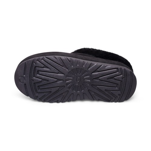UGG TAZZLITA PANTOFOLE DA DONNA NERE SCAMOSCIATE FODERATE IN SHEARLING TAGLIA US 11 - Foto 5 di 5