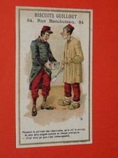 CHROMO 1890-1908 BISCUITS GUILLOUT PARIS EXQUIS SCENETTE HUMORISTIQUE MILITAIRE