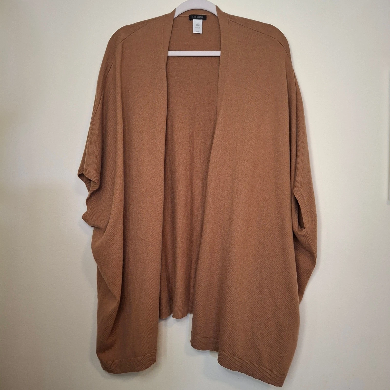 J. Jill Wearever Womens Small Medium Large Poncho Wrap Cardigan Brown Open Front