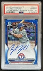 2023 Bowman Draft Wyatt Langford Chrome Auto Blue Wave Refractor 1st /150 PSA 10