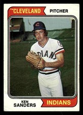 1974 Topps #638 Ken Sanders - Cleveland Indians (Low Grade)