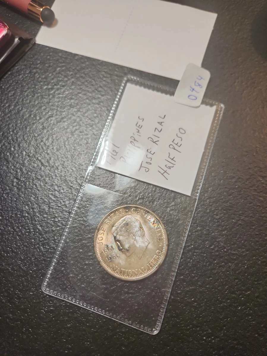 1961年フィリピン ホセ・リサール1ペソ記念銀貨 PCGS認証 トーン❗️ 1961年 ホセ・リサール1ペソ記念銀貨 PCGS高鑑定 1961年のホセ・リサール