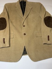 Vtg Lauren Ralph Lauren Green Label Corduroy Blazer Wood Buttons Elbow Patch 44R