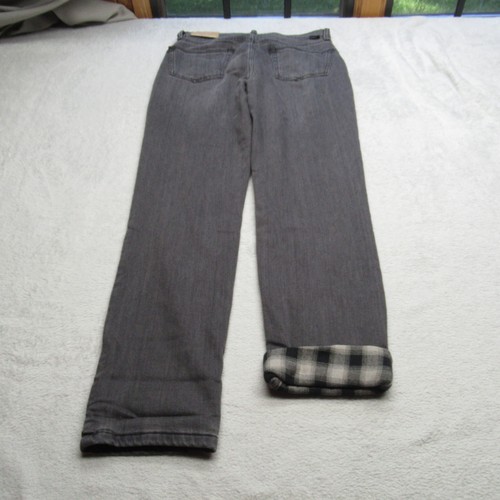 Eddie Bauer Jeans Womens 0P Gray Boyfriend Flannel Lined Straight Leg 28x28 NEW - Picture 8 of 19