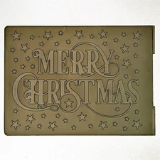 Words Merry Christmas Star Background Plastic Embossing Folders for Card Making 