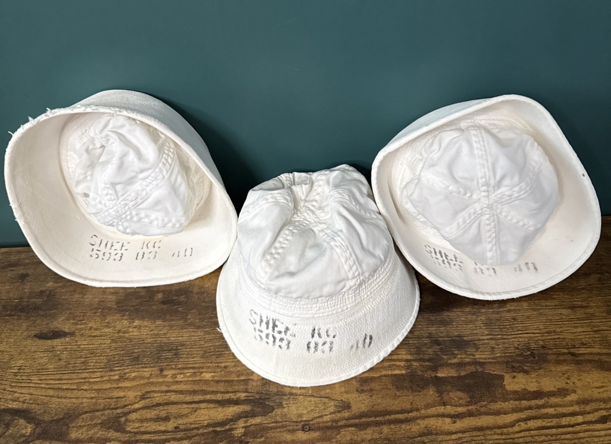 3 Vintage WW2 Stencil Sailor USN Navy Dixie Grunge Military Bucket