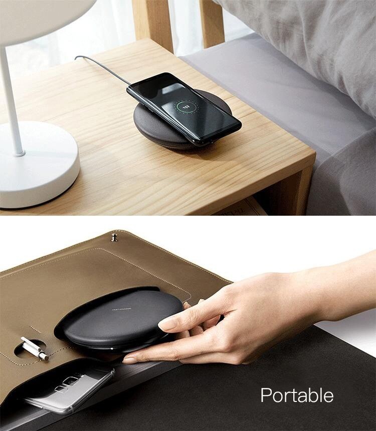 Dock chargeur sans fil Qi noir pour smartphone compatible induction de table - 2