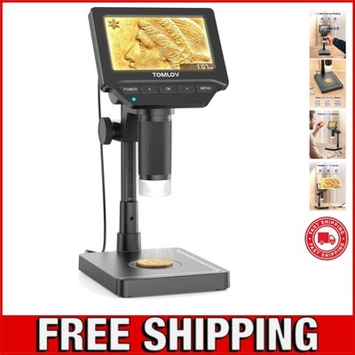 DM4W Microscope with Weighing Scale: 4.3'' Digital Coin Microscope with Screen...