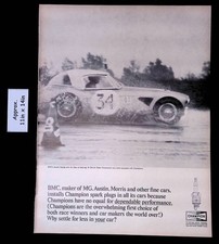 1965 CHAMPION SPARK PLUGS BMC's Austin Healey Wins Class Segbring Print Ad 56176